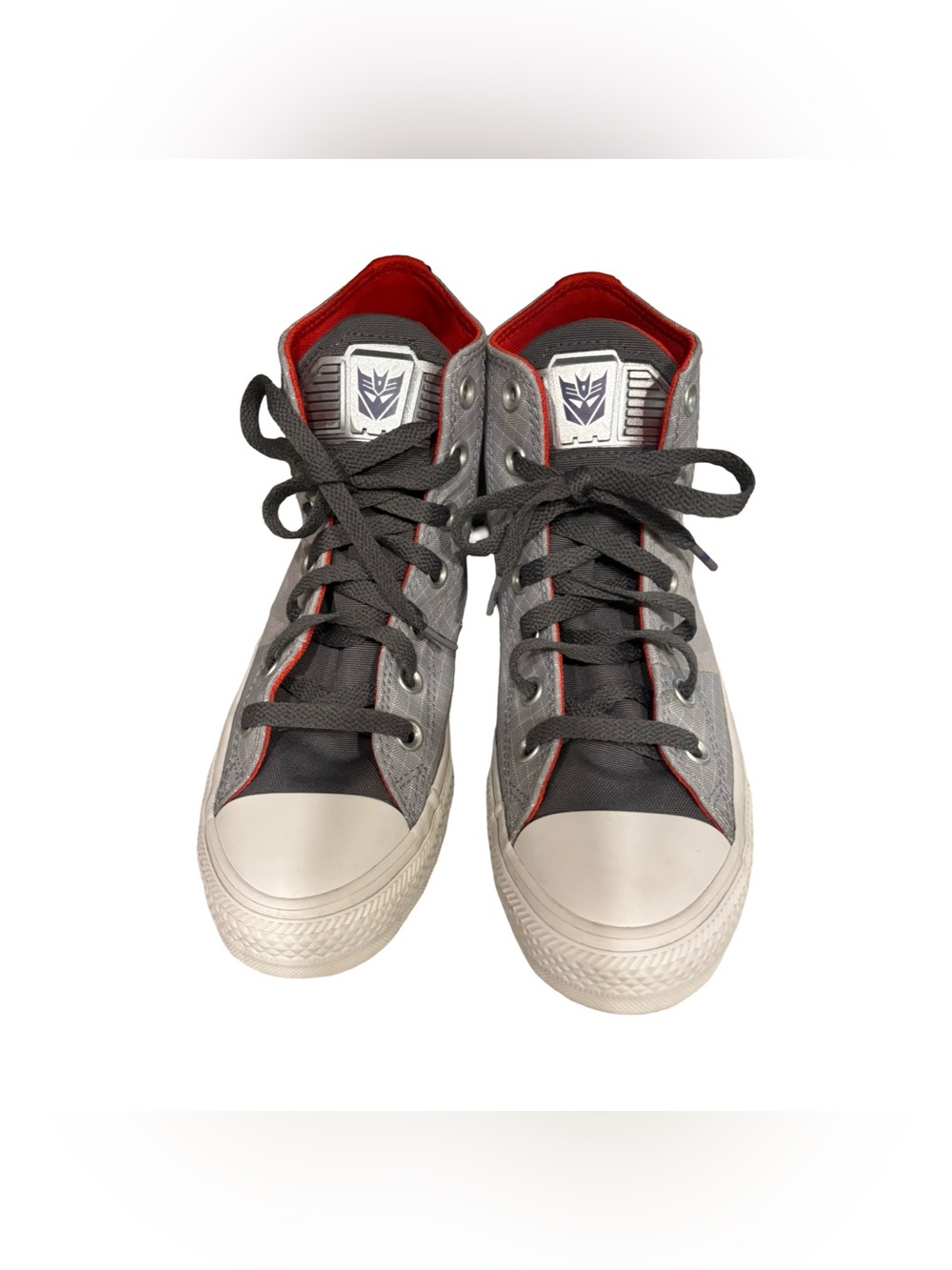 Hasbro Gray Unisex Limited Edition Transformers High-Top Converse Shoes Size 5.5